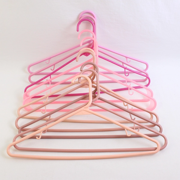 Lot of 10 Pink Hues Plastic Clothing Hangers