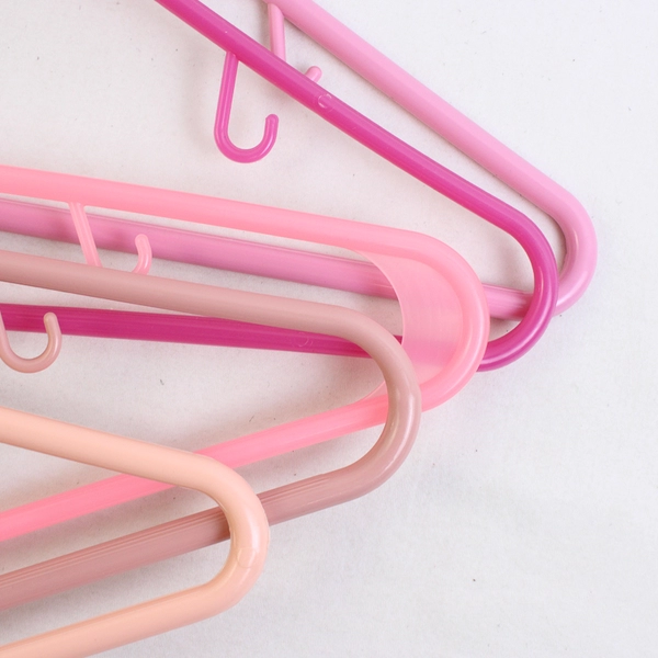 Lot of 10 Pink Hues Plastic Clothing Hangers