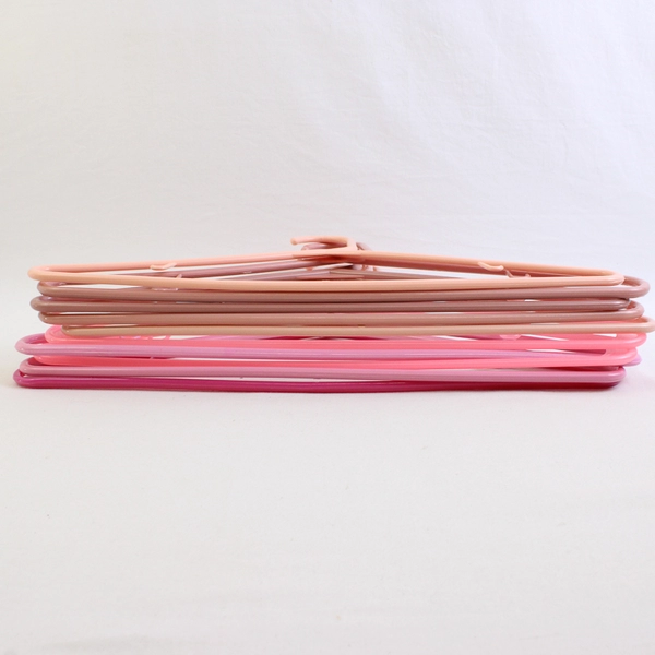 Lot of 10 Pink Hues Plastic Clothing Hangers
