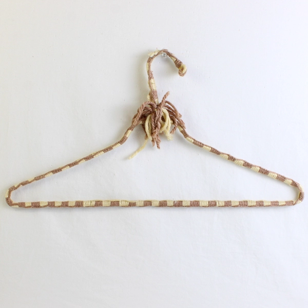 Lot of 5 Multicolor Yarn Covered Wire Clothing Hangers