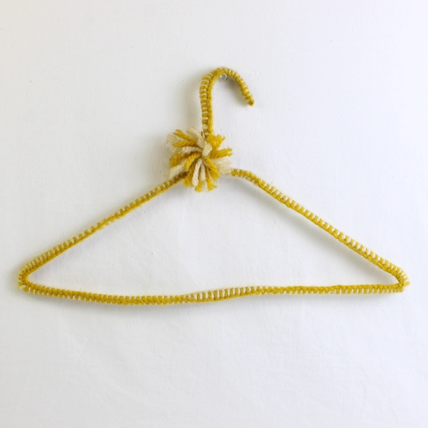 Lot of 5 Multicolor Yarn Covered Wire Clothing Hangers