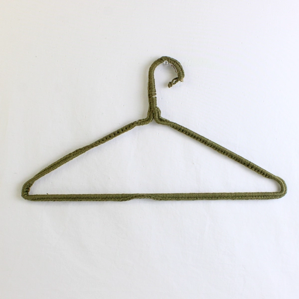 Lot of 5 Multicolor Yarn Covered Wire Clothing Hangers