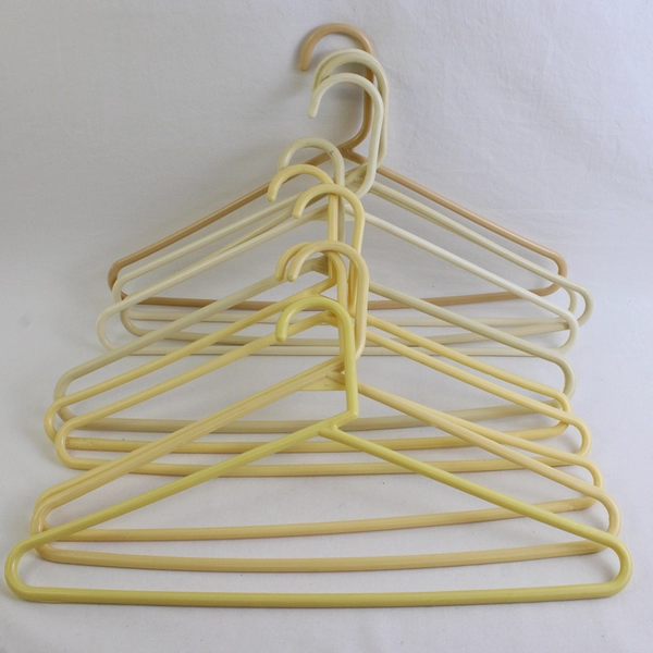 Lot of 10 Various Shades of Yellow Plastic Clothing Hangers