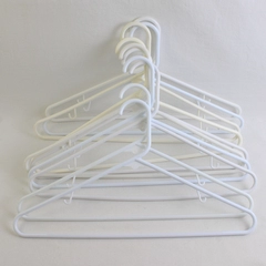 Lot of Opaque White Tubular Clothing Hangers with Hooks