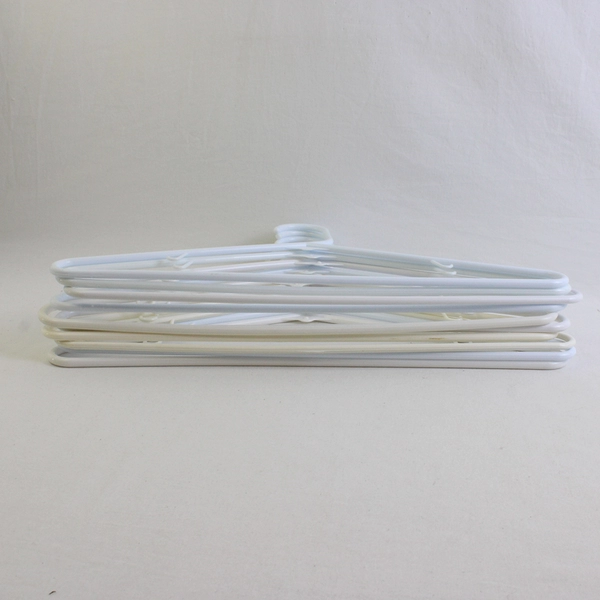 Lot of Opaque White Tubular Clothing Hangers with Hooks