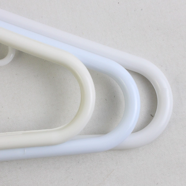 Lot of Opaque White Tubular Clothing Hangers with Hooks