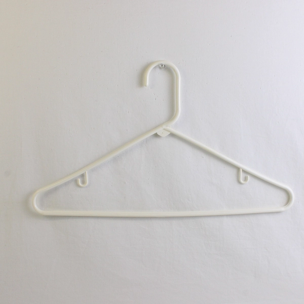 Lot of Opaque White Tubular Clothing Hangers with Hooks