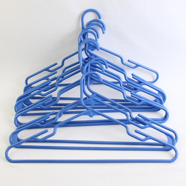 Lot of 10 Merrick Blue Notched Plastic Clothing Hangers