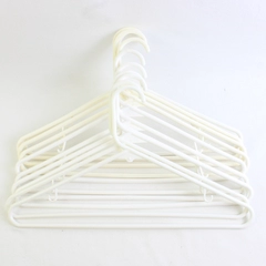 Lot of 10 Opaque White Tubular Clothing Hangers