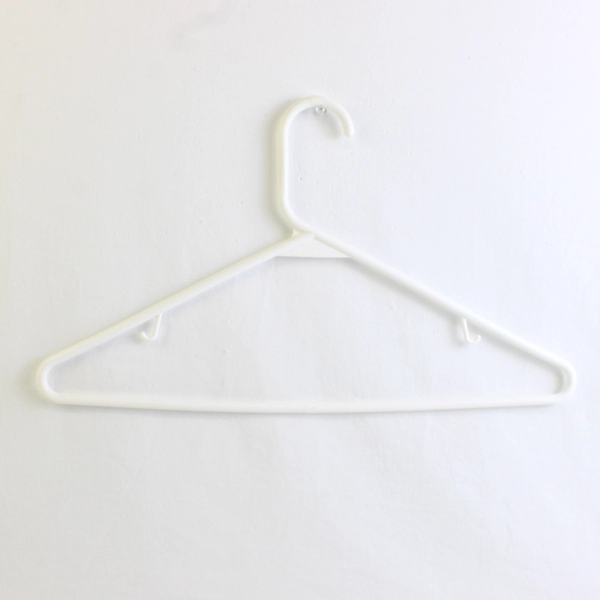 Lot of 10 Opaque White Tubular Clothing Hangers