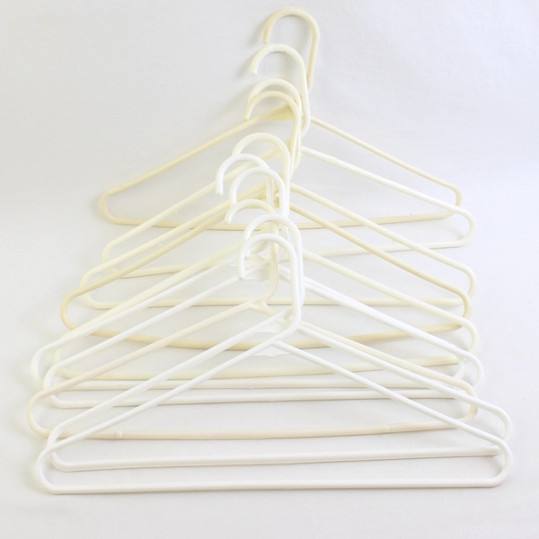 Lot of 10 Opaque Off White Clothing Hangers