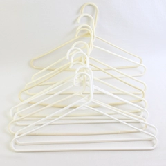 Lot of 10 Opaque Off White Clothing Hangers