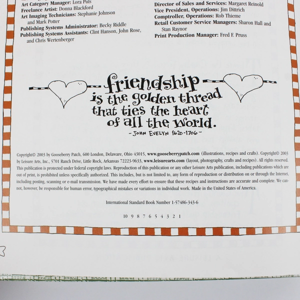 Gooseberry Patch Quilt Collection 2003 Hardcover Book From Leisure Arts Inc.