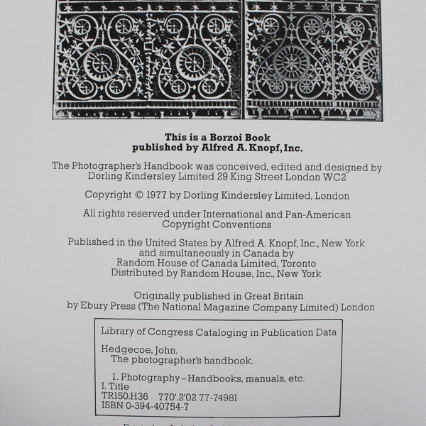 The Photographer's Handbook by John Hedgecoe 1977 Hardcover Dust Jacket