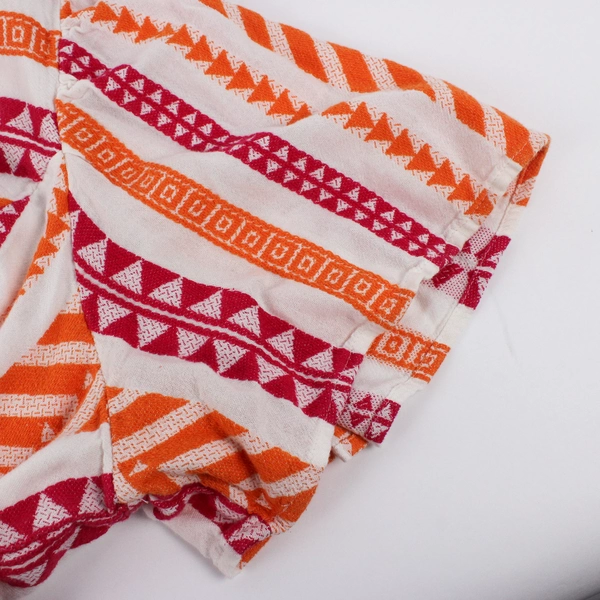 Old Navy Women's XL White, Pink, and Orange Jacquard Short Sleeve Dress