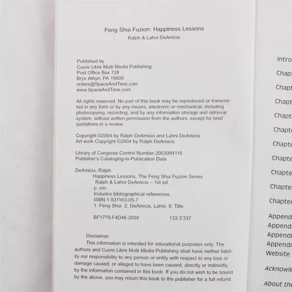 Happiness Lessons : From the Feng Shui Fuzion Series by Ralph and Lahni DeAmicis