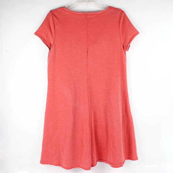 Z Supply Women's S Coral Red Cotton Blend Short Sleeve Shirt Dress