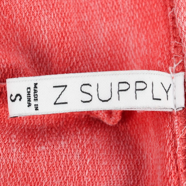 Z Supply Women's S Coral Red Cotton Blend Short Sleeve Shirt Dress