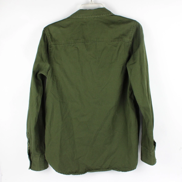 Merona Army Green Utility Long Sleeve  Button-Up Shirt Women's Size Medium