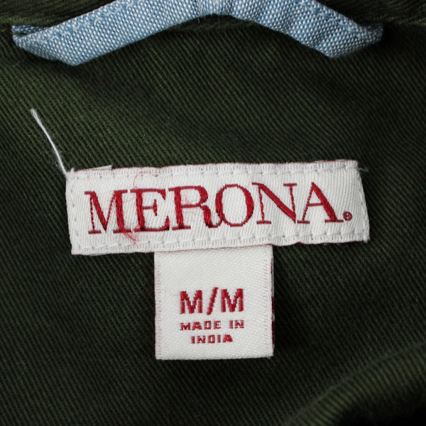 Merona Army Green Utility Long Sleeve  Button-Up Shirt Women's Size Medium