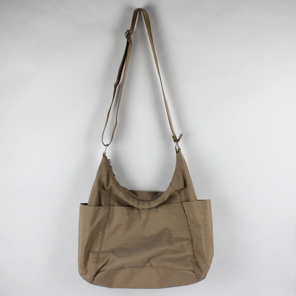 Baggallini Medium Beige Tote with Pink Lining