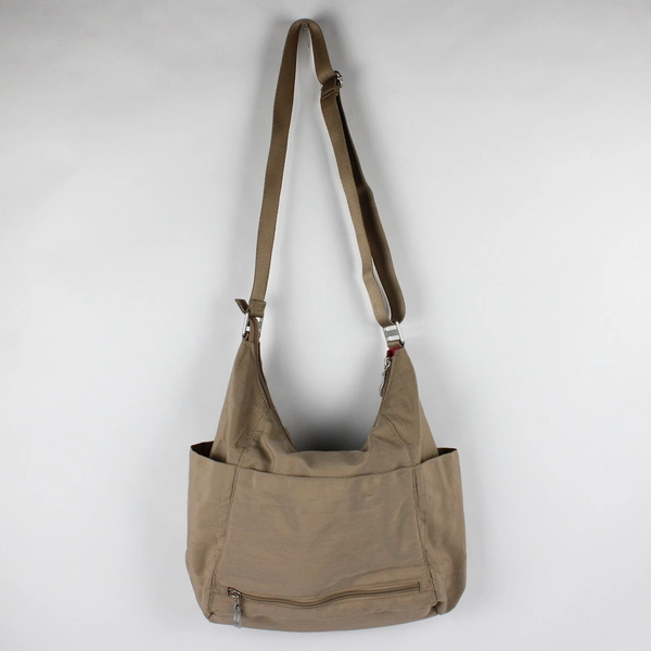 Baggallini Medium Beige Tote with Pink Lining