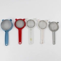 Lot of 5 Unbranded Plastic Handled Fine Mesh Strainers Multiple Sizes