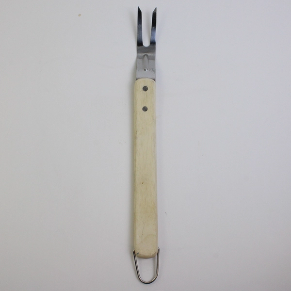 Lot of 3 Unbranded Stainless Steel Light Wood Handled BBQ Utensils