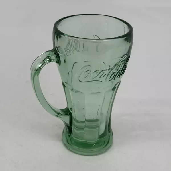 Libbey Green Glass Coca Cola Mug With Handle 6 3/8 Inch