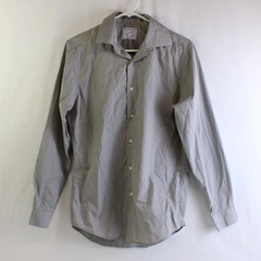 Bespoke Gray Slim Fit Button-Up Men's Size Small 14-14.5 32/33 FLAWED