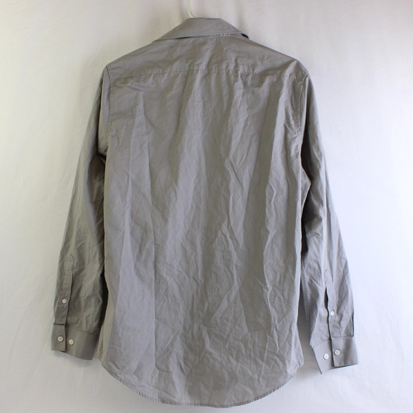 Bespoke Gray Slim Fit Button-Up Men's Size Small 14-14.5 32/33 FLAWED
