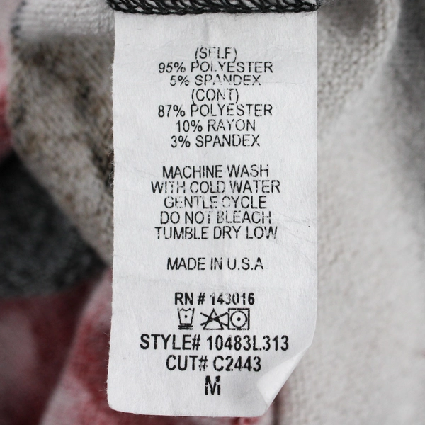 A. Gain Black and White Stripe Floral Pattern V-Neck Sweater Women's Medium