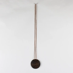 Handmade Carved Pottery Medallion Pendant Necklace 18"