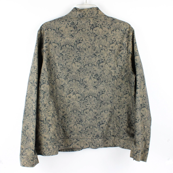 TravelSmith Blue and Beige Woven Boho Jacket Women's Size Large