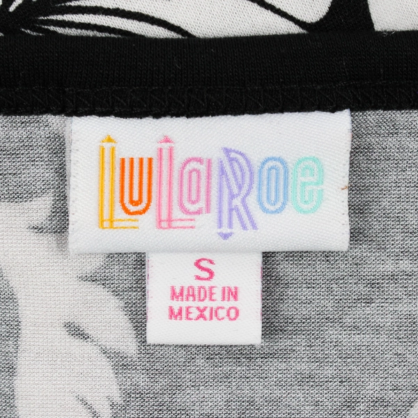 LuLaRoe Black and White Floral Short-Sleeve T-Shirt Women's Small