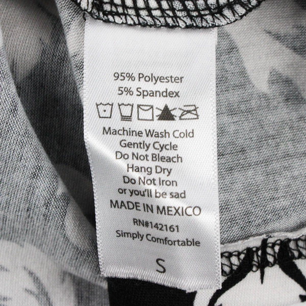 LuLaRoe Black and White Floral Short-Sleeve T-Shirt Women's Small