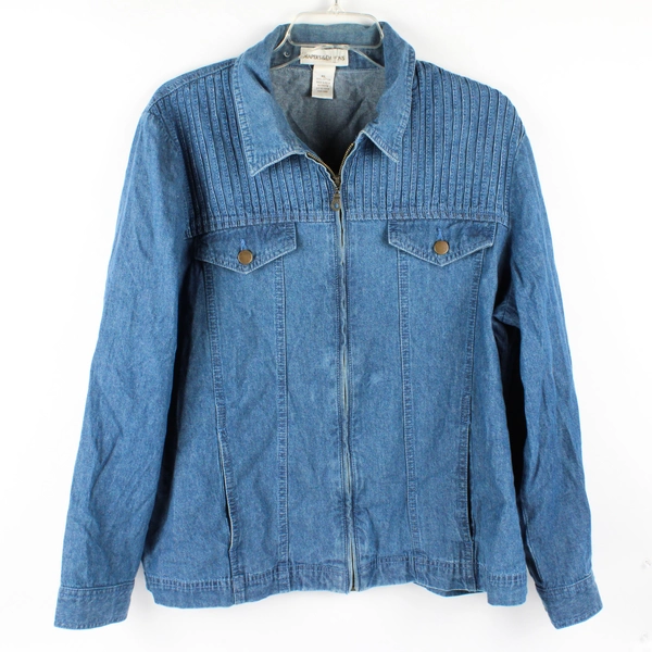 Draper's & Damon's Blue Full-Zip Denim Jacket Women's XL