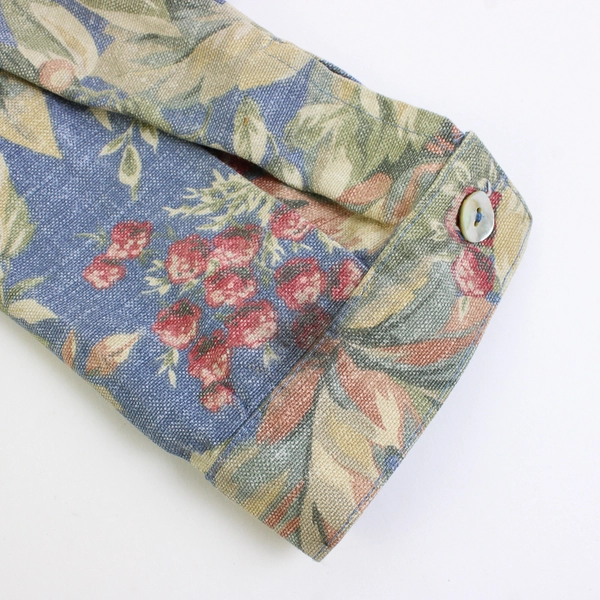 VTG Norm Thompson Floral Pattern Button-Front Jacket Women's Large FLAWED