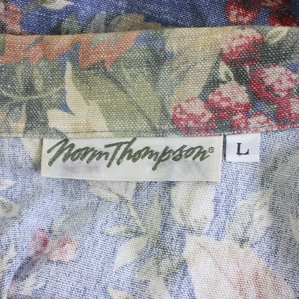 VTG Norm Thompson Floral Pattern Button-Front Jacket Women's Large FLAWED