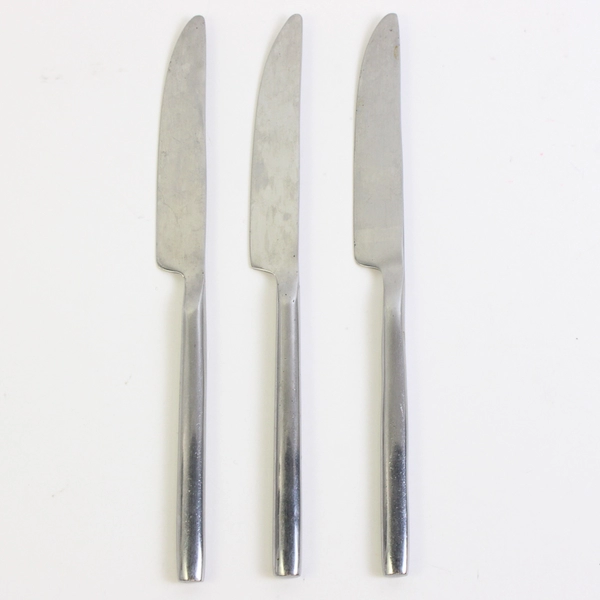 Lot Of 3 Cambridge Silver Applaud (Stainless) Flatware Dinner Knives 9.25" Long