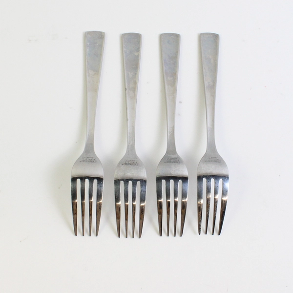 Lot Of 4 Cambridge Silver Aladin (Stainless) Flatware Salad Forks 7" Long