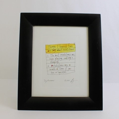 Dog Resolutions Signed Original Watercolor Brian Andreas 2016 Framed 11x13"