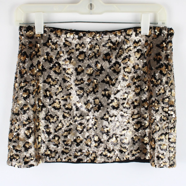 Zara Women's Size Small Cheetah Print Sequin Mini Skirt
