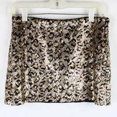 Zara Women's Size Small Cheetah Print Sequin Mini Skirt