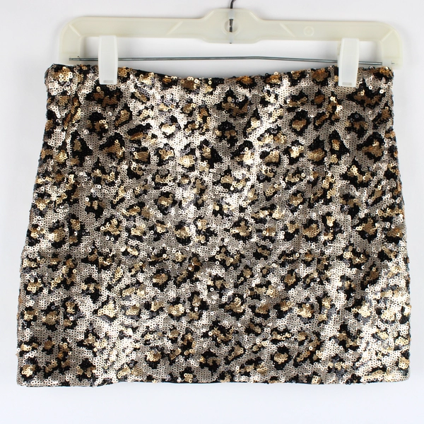 Zara Women's Size Small Cheetah Print Sequin Mini Skirt