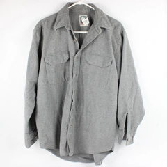 Keystone Casuals Gray Reg Long Sleeve 34 Neck L 16.5 Button Up Shirt Men's
