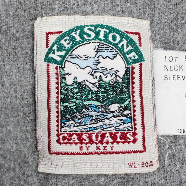 Keystone Casuals Gray Reg Long Sleeve 34 Neck L 16.5 Button Up Shirt Men's