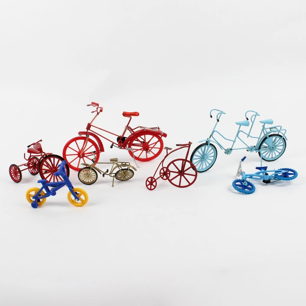 Lot of 7 Decorative Miniature Bicycles and Tricycles