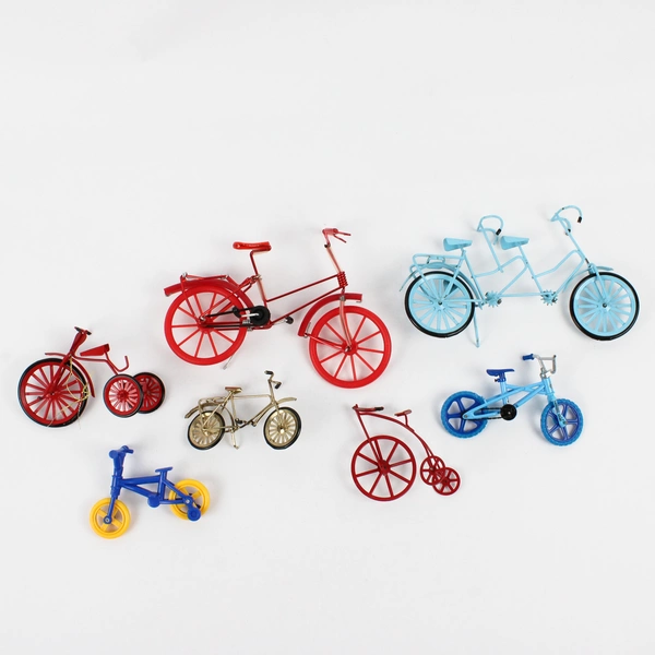 Lot of 7 Decorative Miniature Bicycles and Tricycles