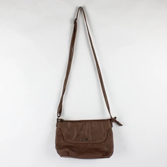 MultiSac Brown Faux Leather Vinyl Floral Crossbody Purse